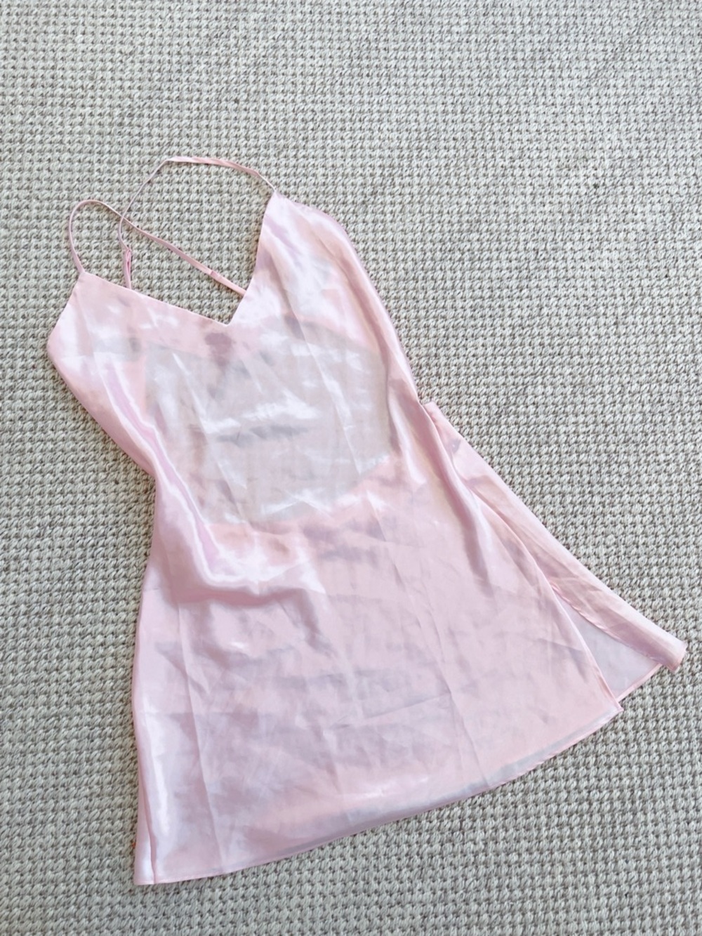 Victoria’s Secret Satin Slip Dress Pink Lingerie Chemise Size Small backless